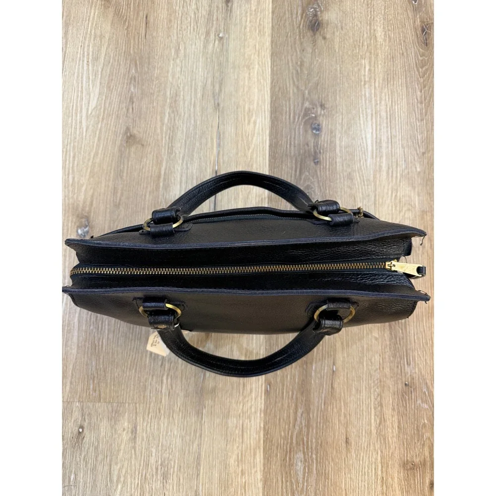 Dandy Satchel‎ Bag Womens Large Black Top Grain American Leather Gold Hardware